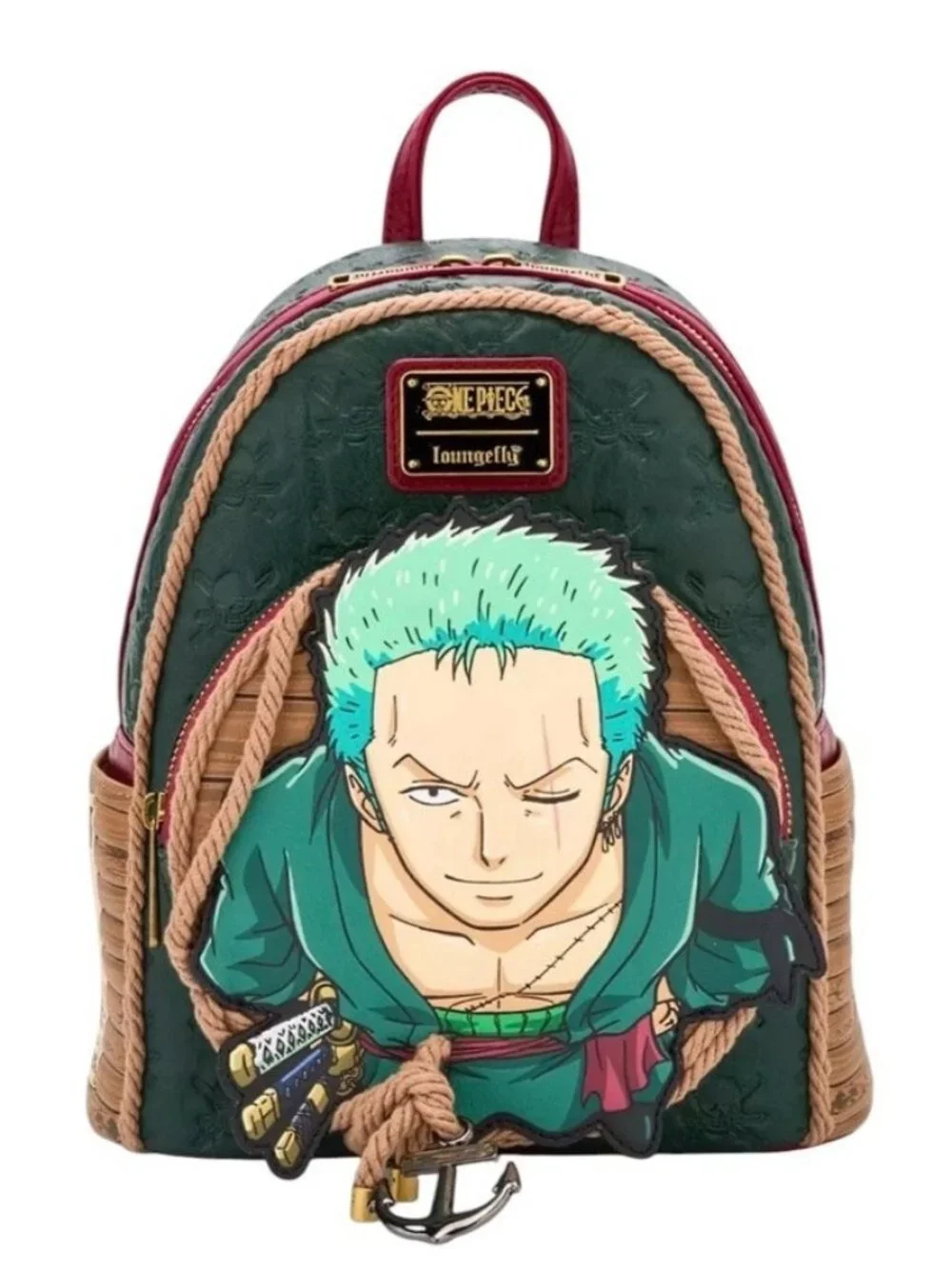 Loungefly One Piece Zoro Rope Mini Backpack Anime Anchor Charm Rope NWT